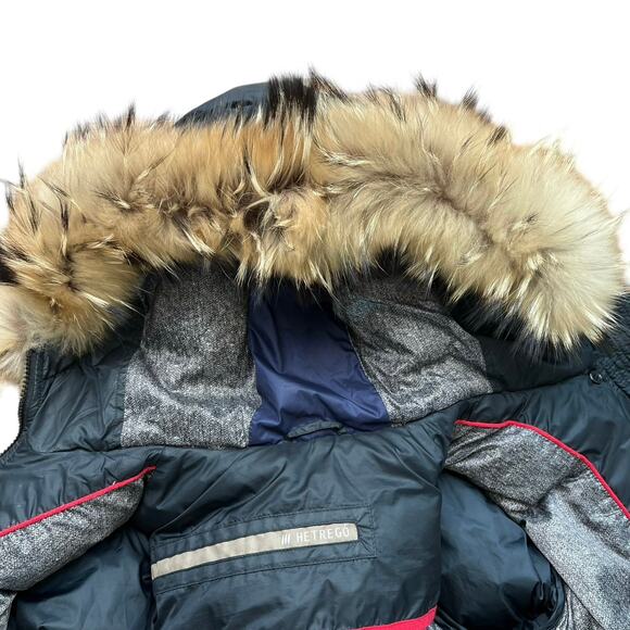 HETREGO Women's 90/10 premium down puffer natural fur hood trim jacket coat - Picture 10 of 14